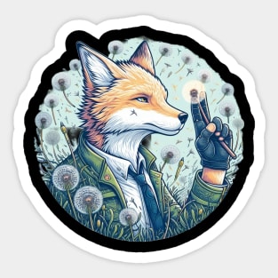 Fox Dandelion AI Sticker